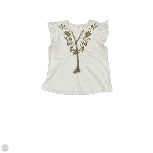 Top Short Sleeve By Clothes Mentor In White, Size: L