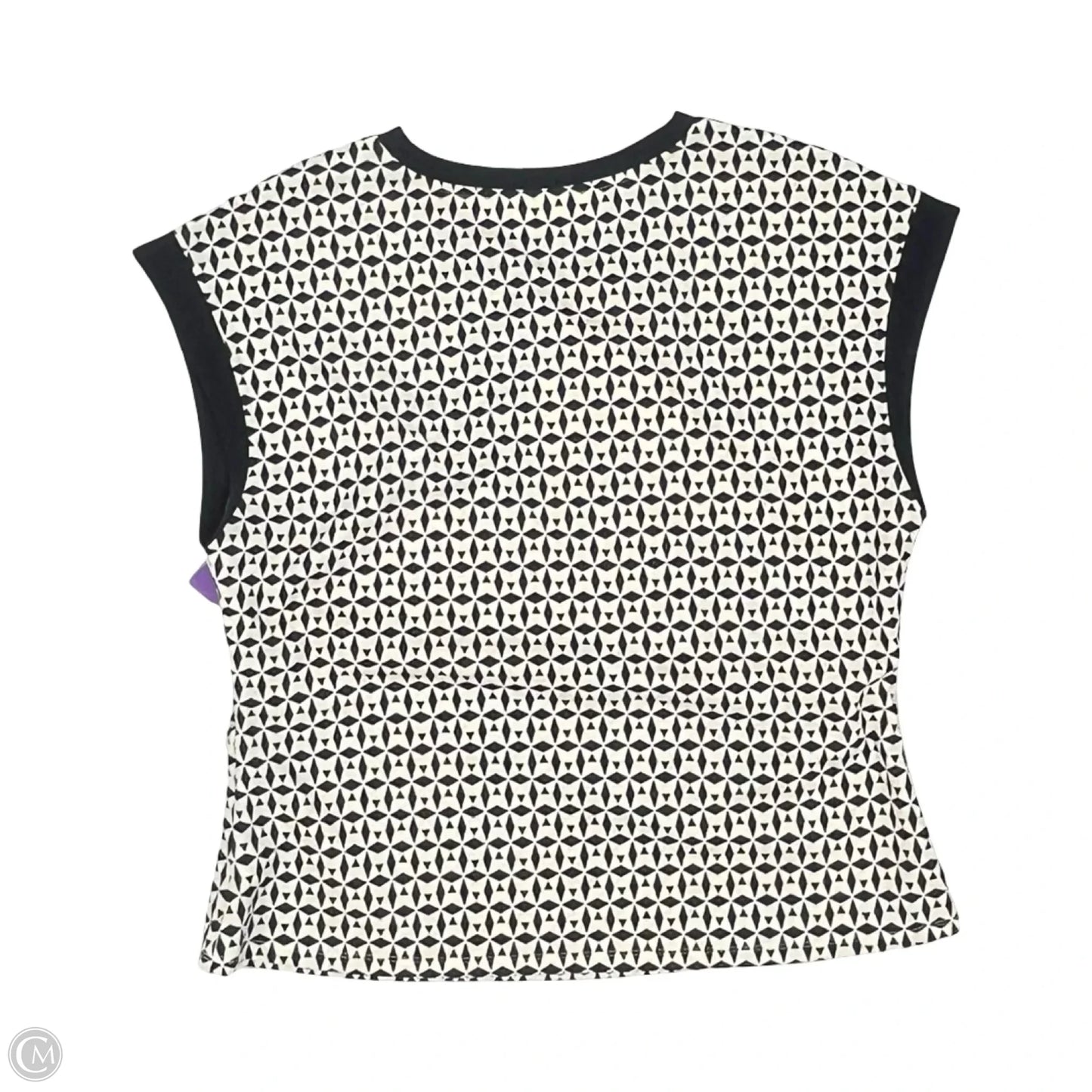 Top Short Sleeve By Melloday In Blue & Cream, Size: Xl