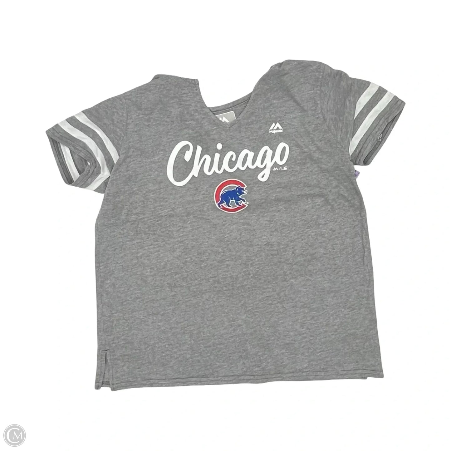 Athletic Top Short Sleeve By Majestic In Grey, Size: L