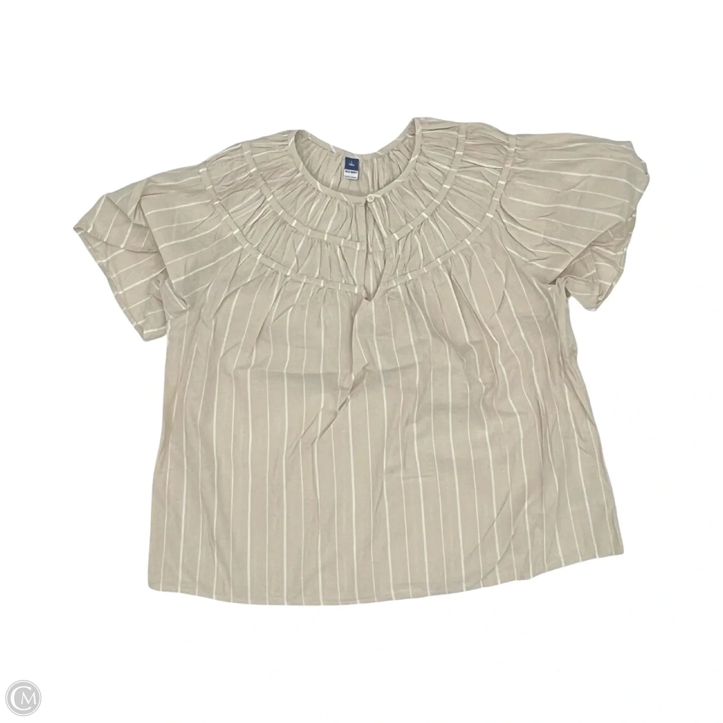 Blouse Short Sleeve By Old Navy In Tan, Size: L