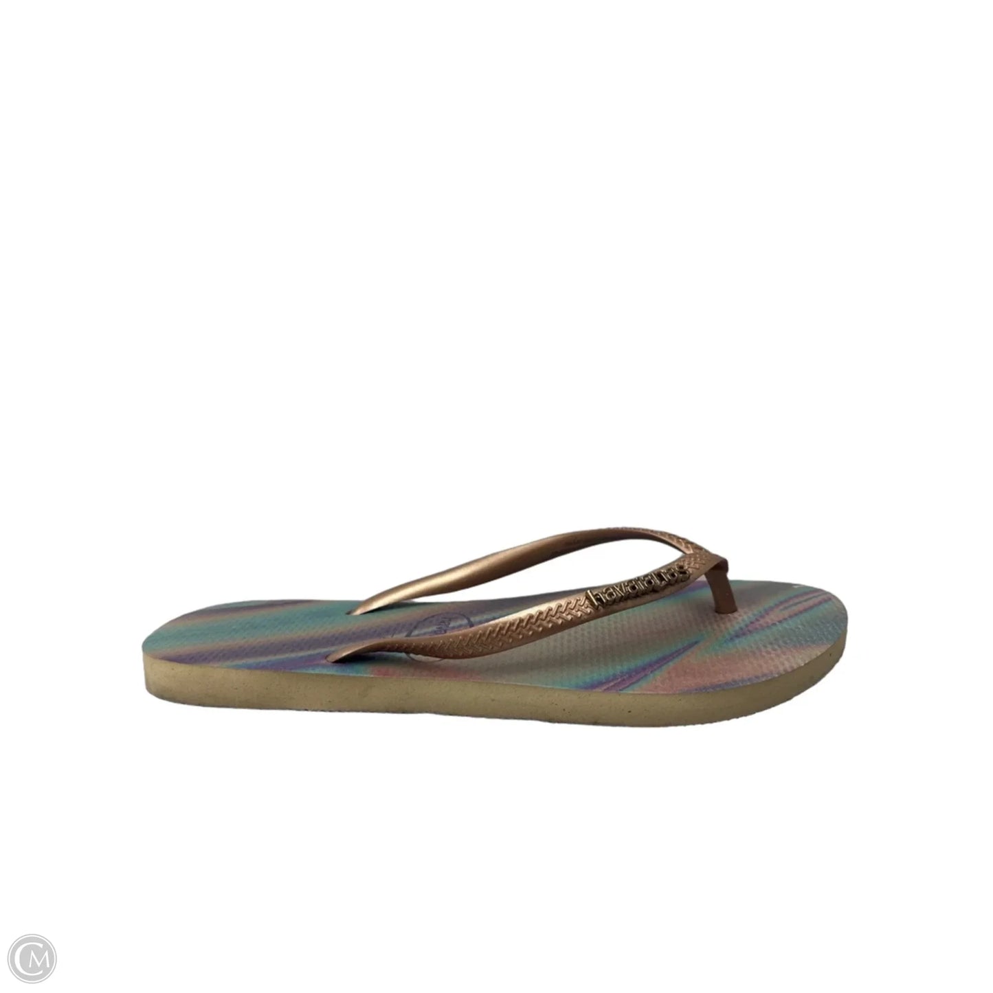 Sandals Flip Flops By Havaianas In Gold, Size: 7