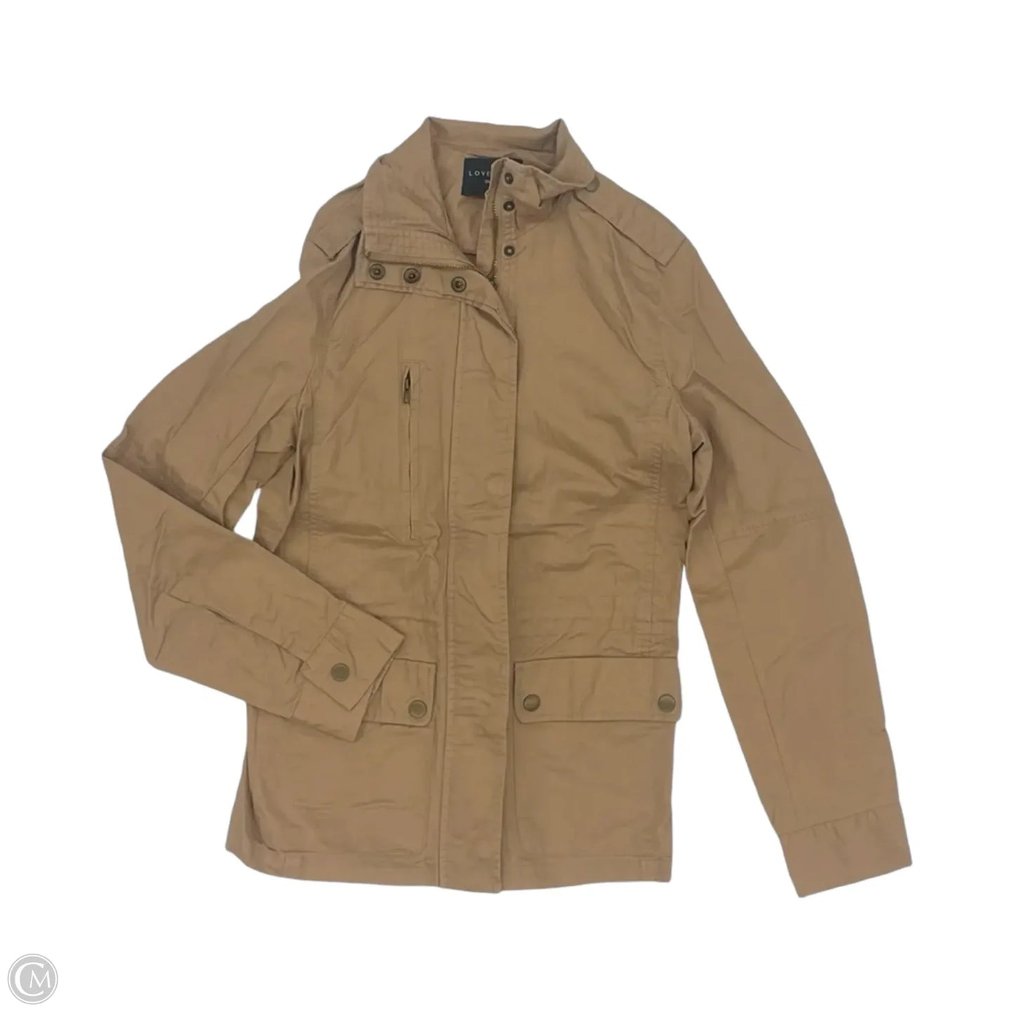 Jacket Utility By Love Tree In Tan, Size: S