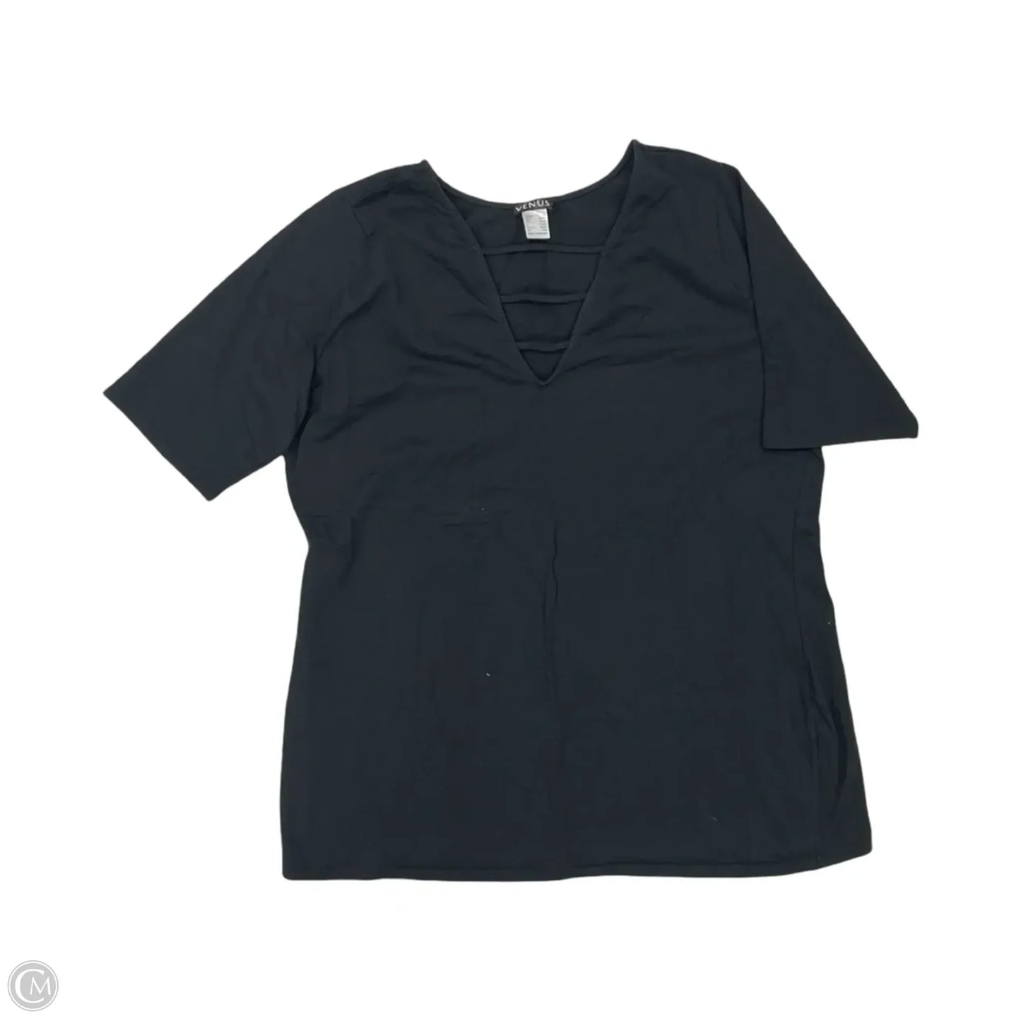 Top Short Sleeve By Venus In Black, Size: 2x