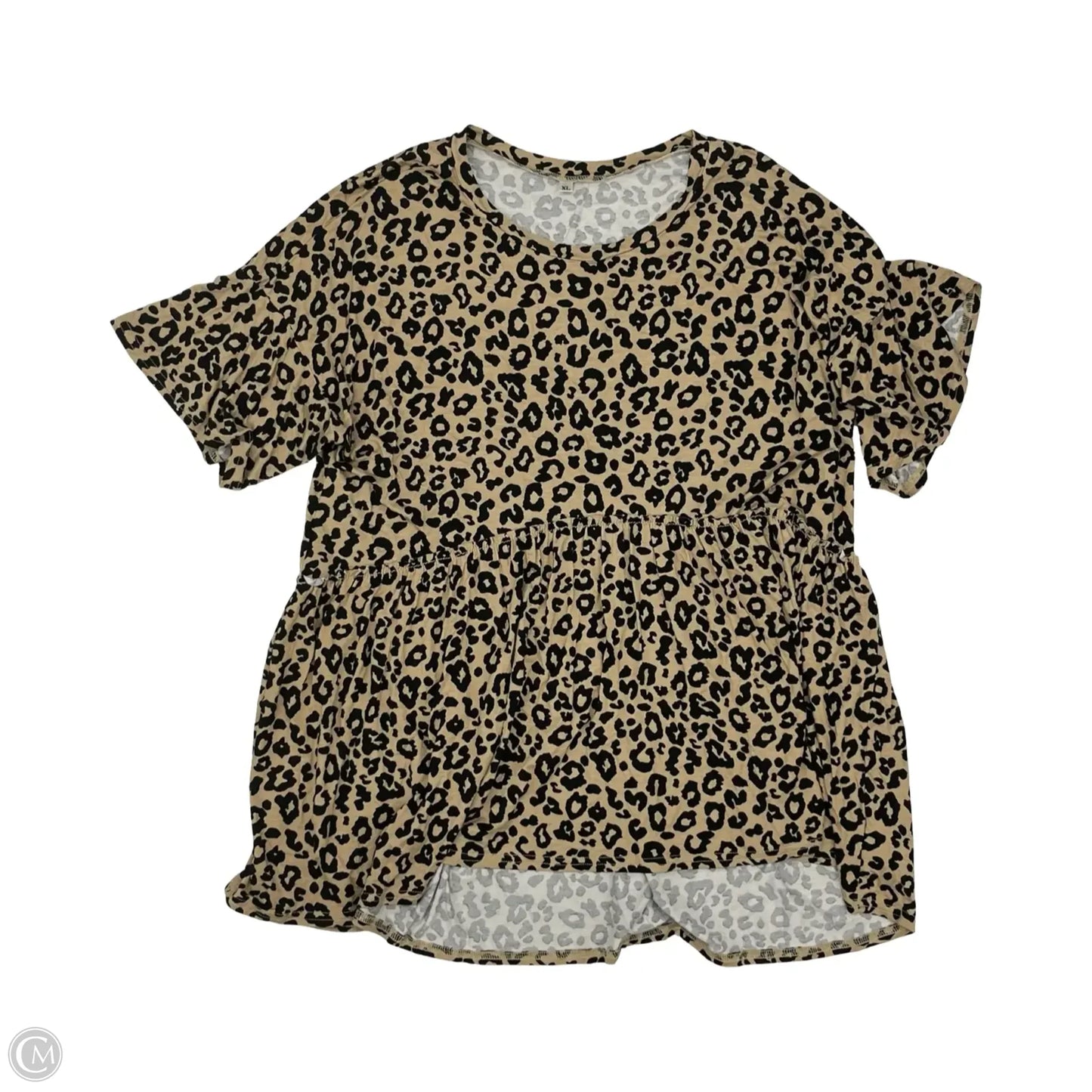 Top Short Sleeve By Clothes Mentor In Animal Print, Size: Xl