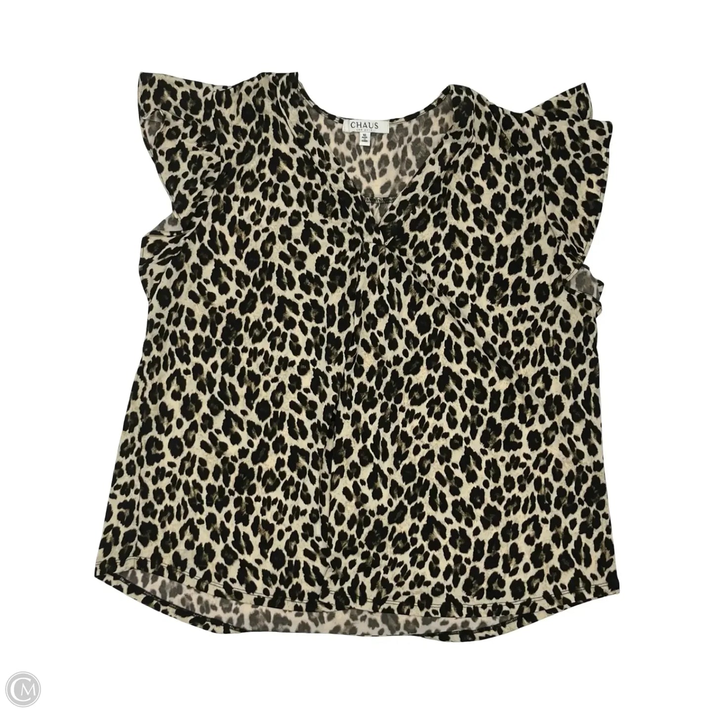 Blouse Short Sleeve By Chaus In Animal Print, Size: Xl