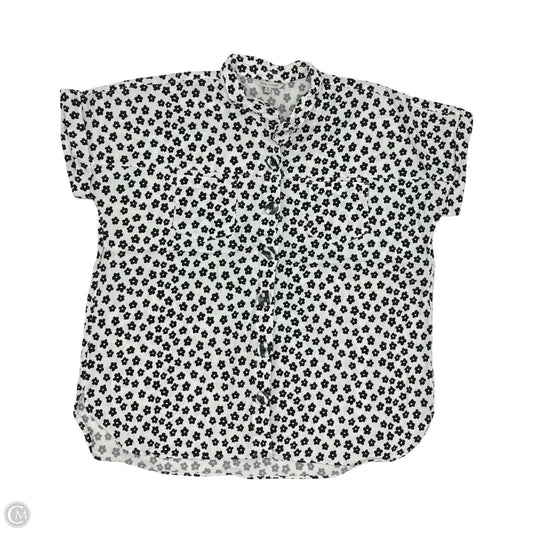 Blouse Short Sleeve By John Mark In Black & White, Size: Xl