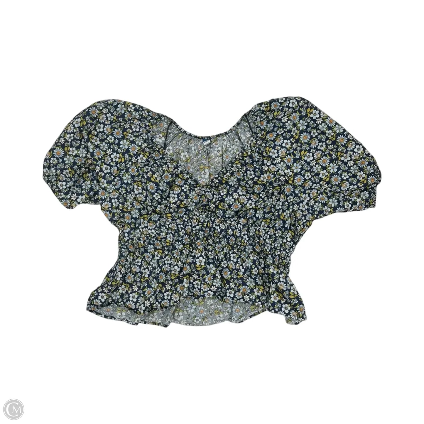 Blouse Short Sleeve By Old Navy In Blue, Size: Xxl