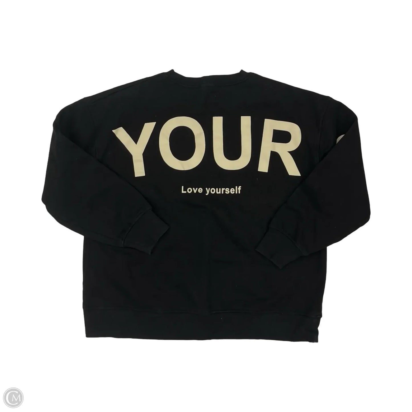 Sweatshirt Crewneck By Clothes Mentor In Black & Tan, Size: M