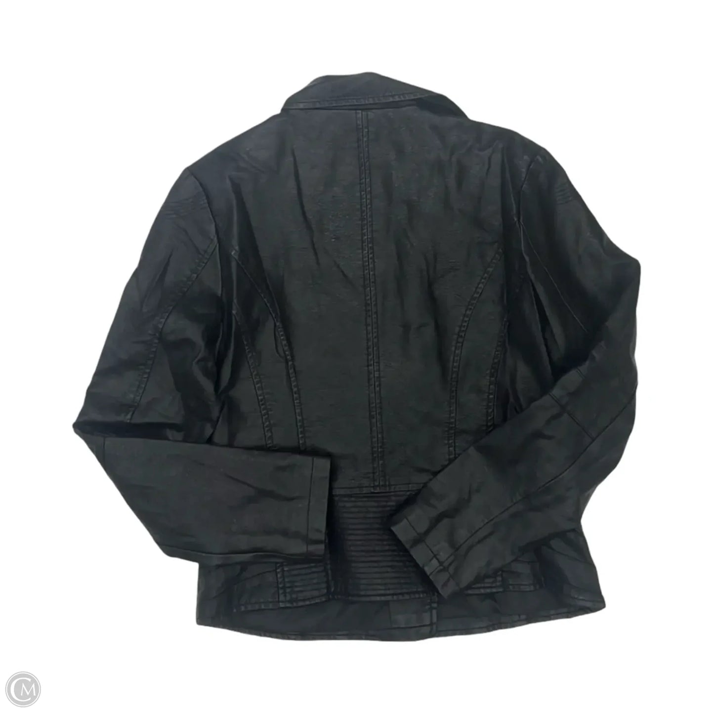 Jacket Moto By Clothes Mentor In Black, Size: M