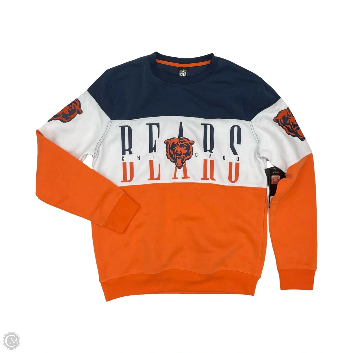 Athletic Sweatshirt Crewneck By Nfl In Blue & Orange, Size: M