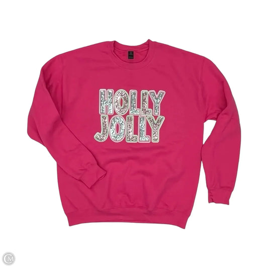 Sweatshirt Crewneck By Gildan In Pink, Size: M