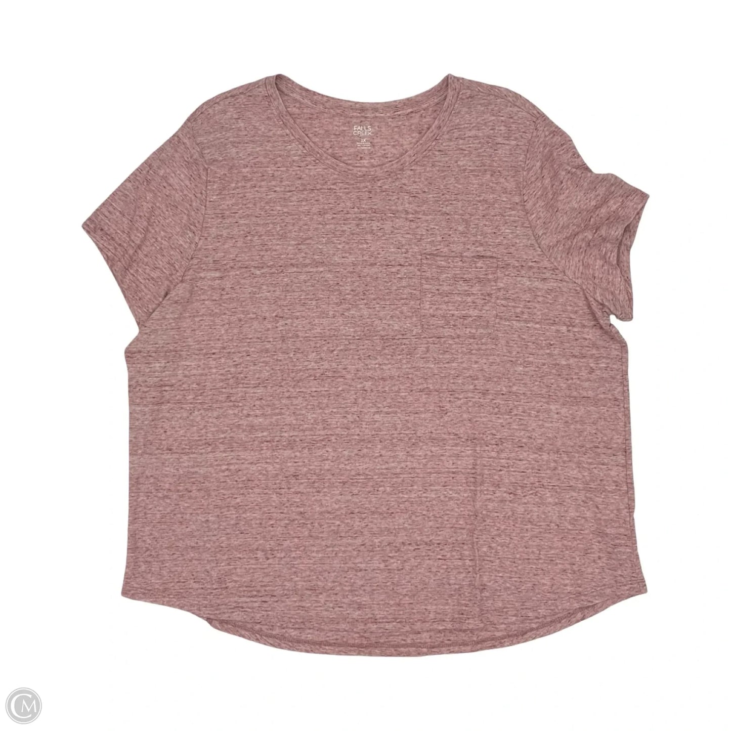Top Short Sleeve By Falls Creek In Maroon, Size: 2x