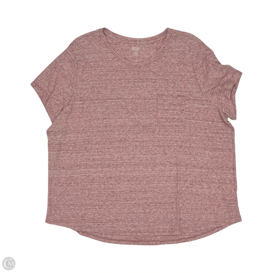 Top Short Sleeve By Falls Creek In Maroon, Size: 2x