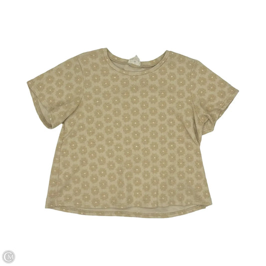 Top Short Sleeve By Betseys Boutique Shop In Tan, Size: L