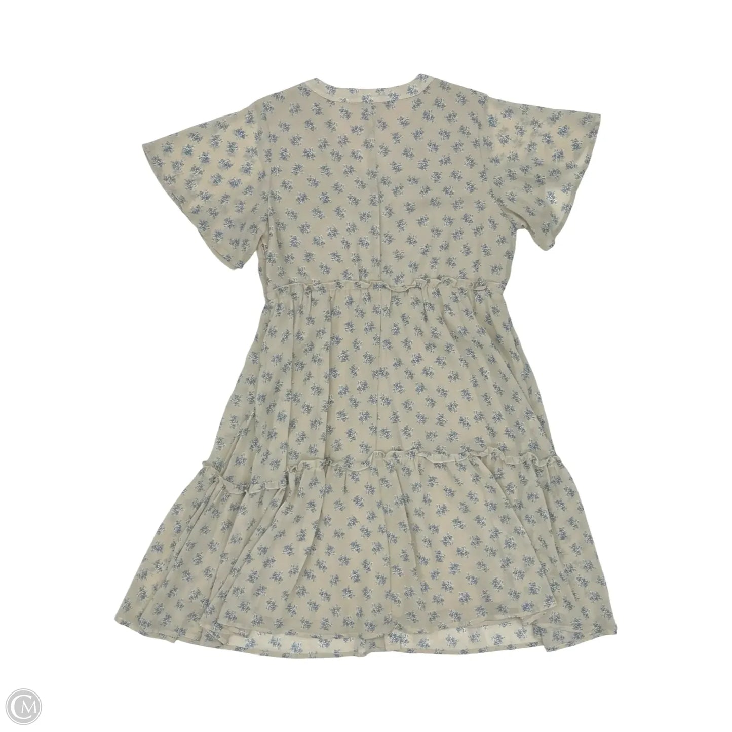 Dress Party Midi By Clothes Mentor In Blue & Cream, Size: L
