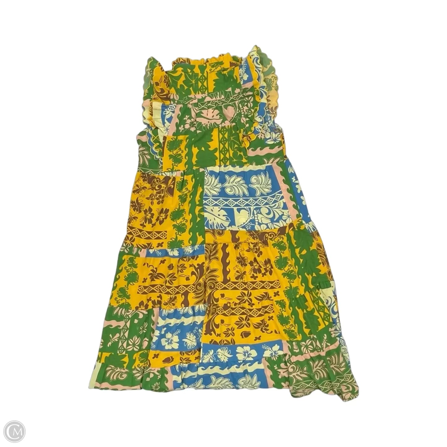 Dress Party Long By Umgee In Green & Yellow, Size: S