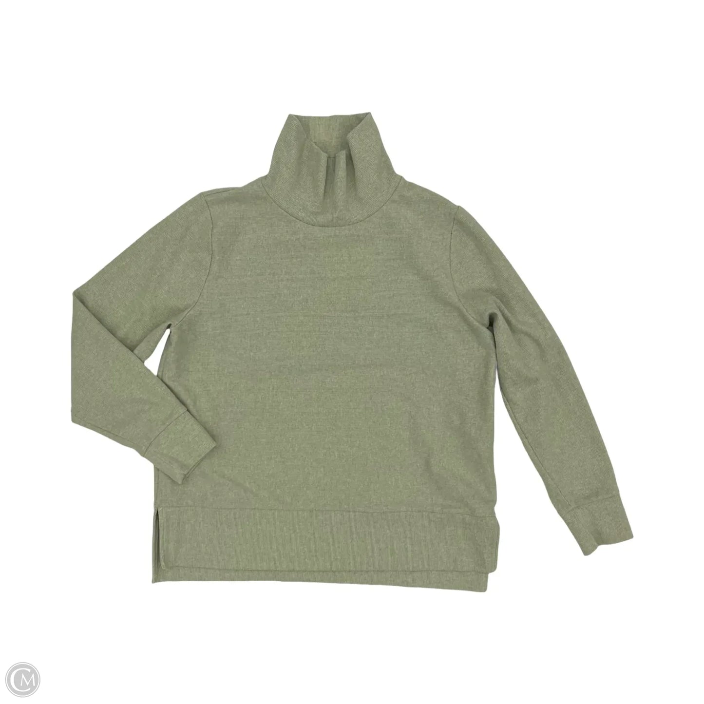 Athletic Top Long Sleeve Collar By Mpg In Green, Size: L