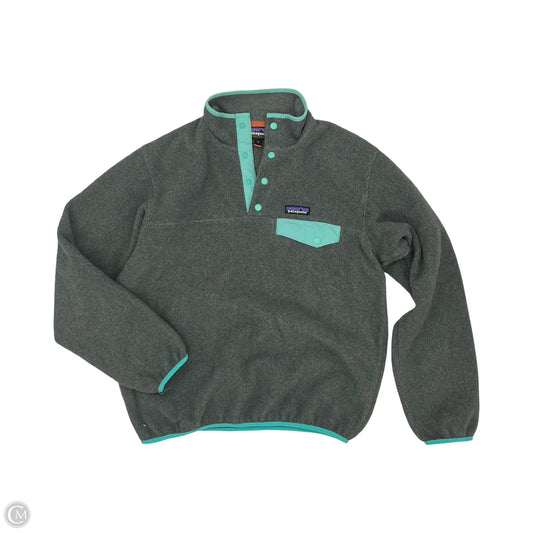 Athletic Top Long Sleeve Collar By Patagonia In Grey, Size: M