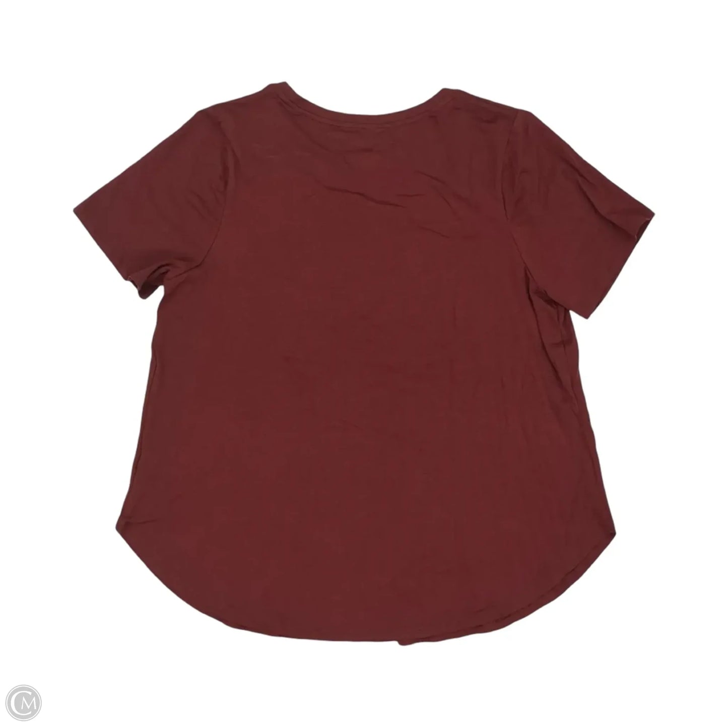 Top Short Sleeve Basic By Ava & Viv In Maroon, Size: 1x
