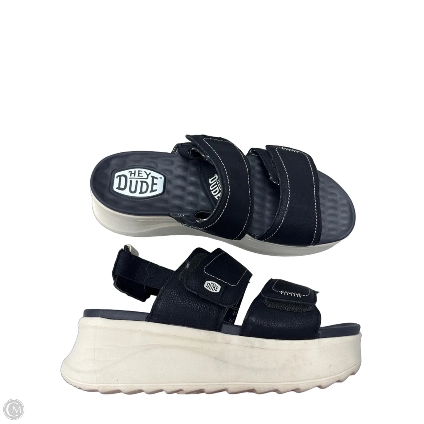 Sandals Heels Platform By Hey Dude In Black, Size: 8