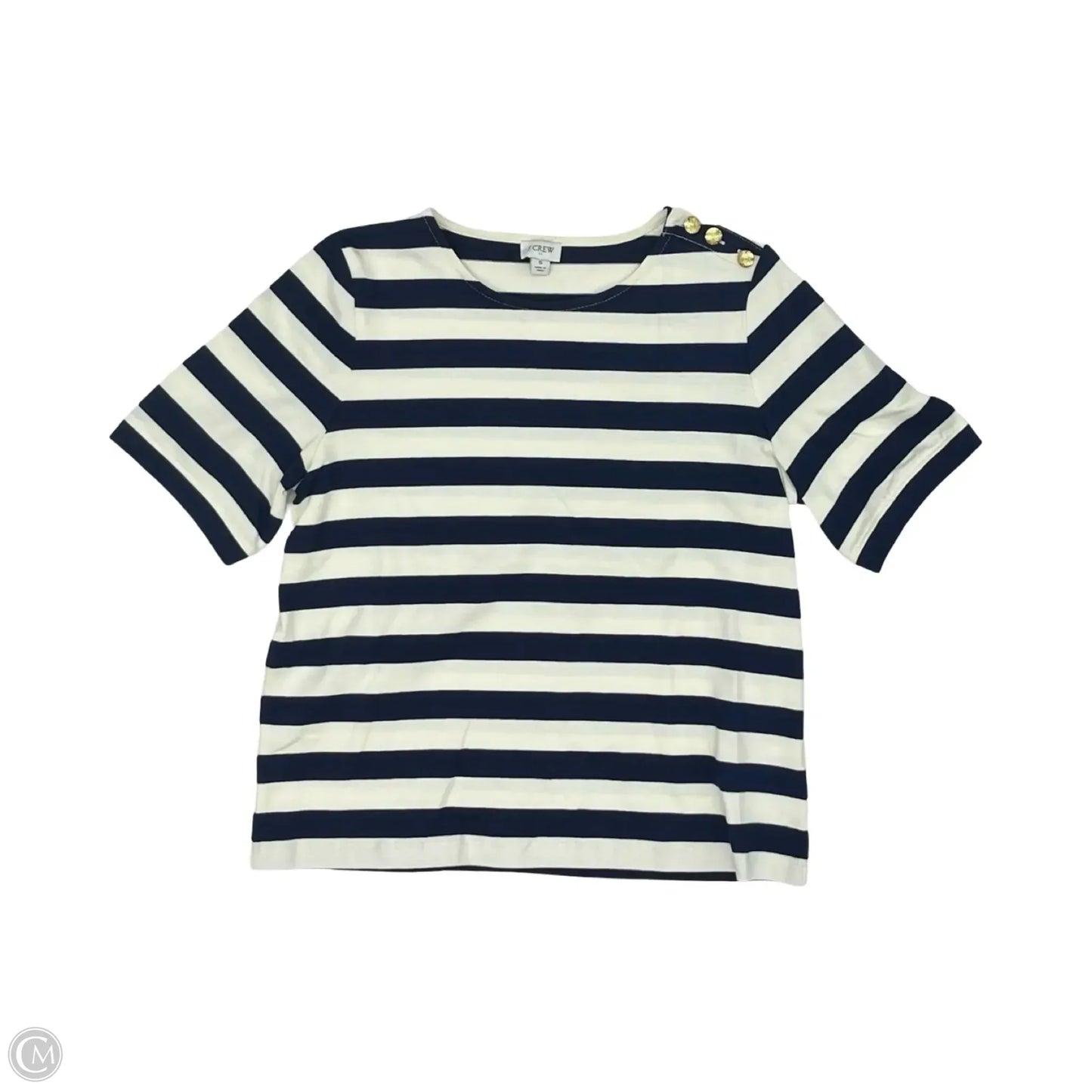 Top Short Sleeve By J. Crew In Blue & Cream, Size: S