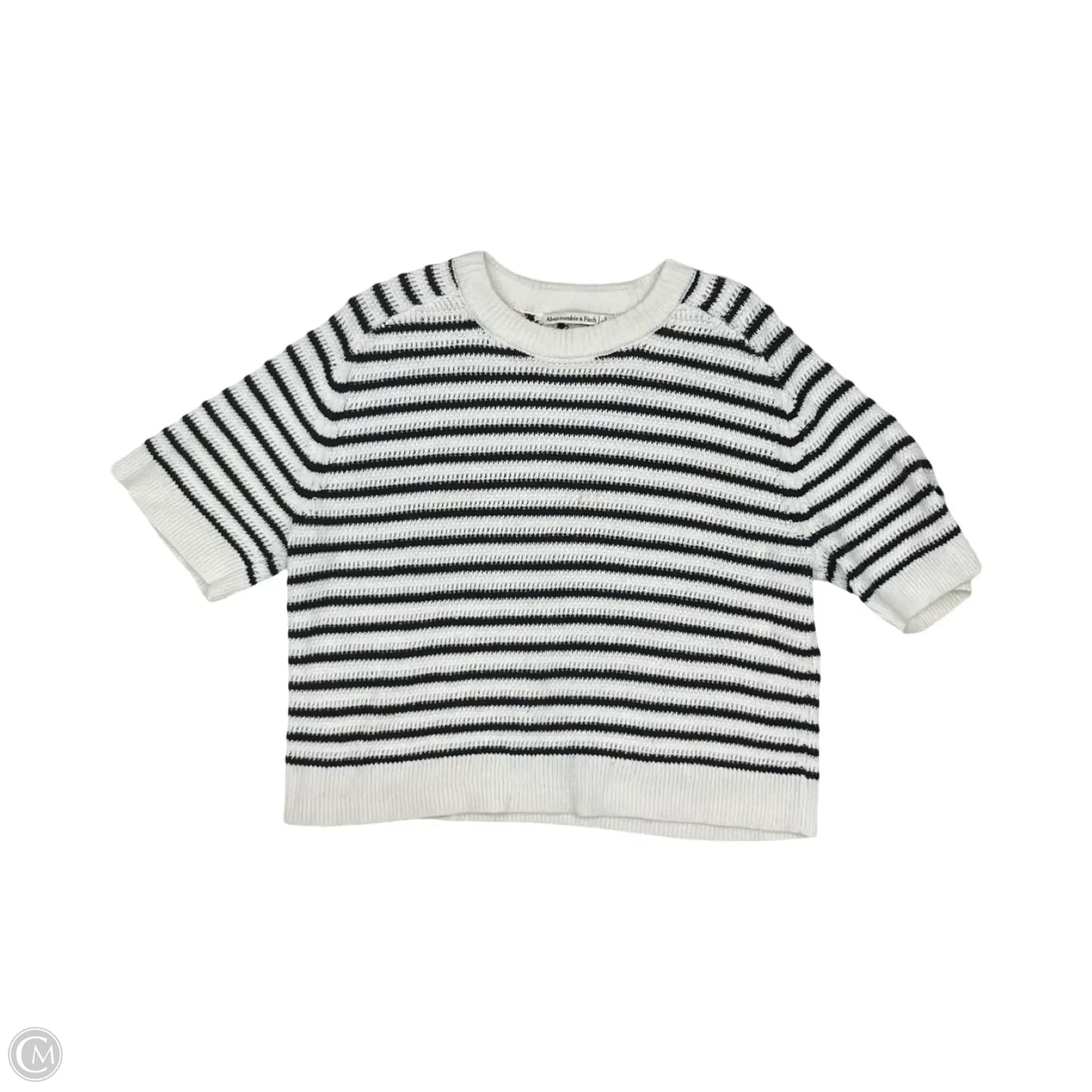 Sweater Short Sleeve By Abercrombie And Fitch In Blue & White, Size: S