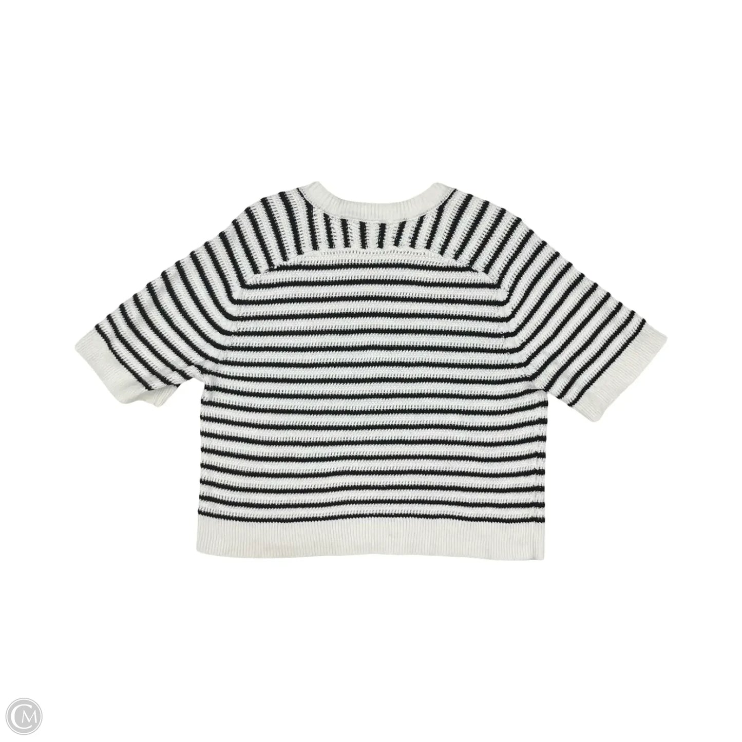 Sweater Short Sleeve By Abercrombie And Fitch In Blue & White, Size: S