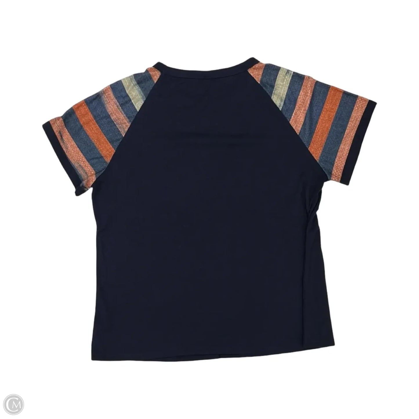 Top Short Sleeve By Emery Rose In Navy, Size: L