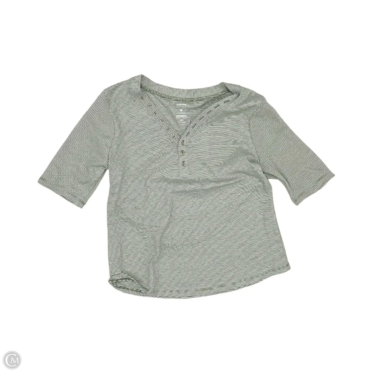Top Short Sleeve By Sonoma In Green & White, Size: M