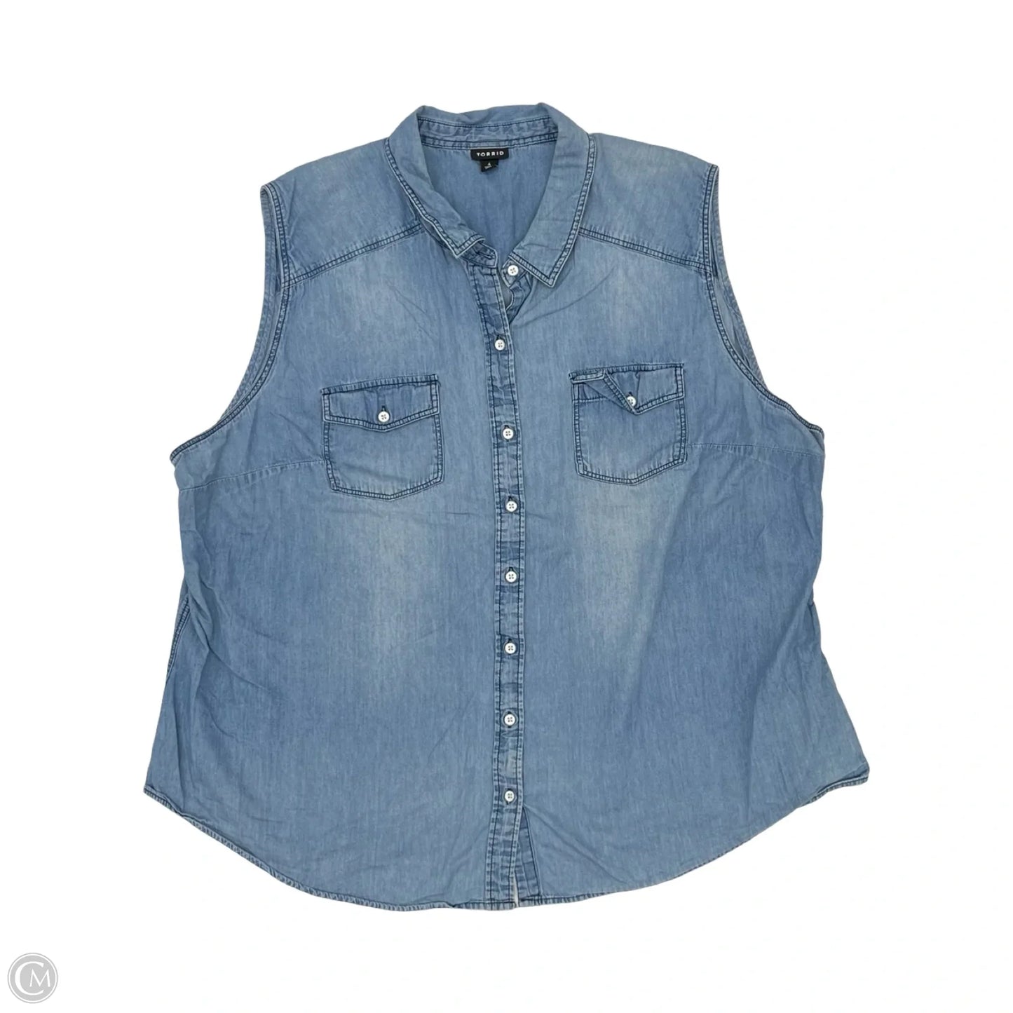 Blouse Sleeveless By Torrid In Blue, Size: 4x