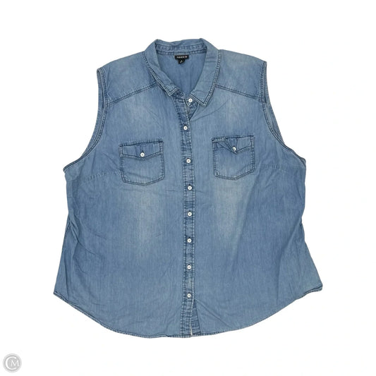 Blouse Sleeveless By Torrid In Blue, Size: 4x