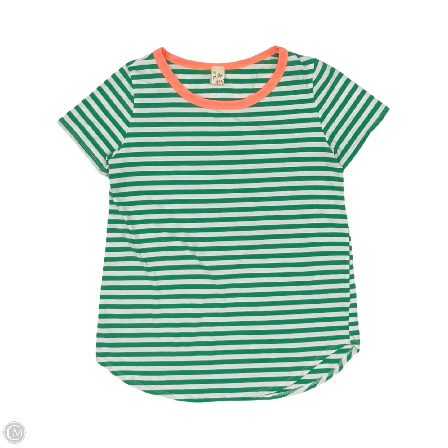 Top Short Sleeve By 7th Ray In Green & White, Size: S