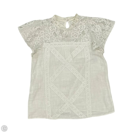 Blouse Short Sleeve By Entro In Cream, Size: S