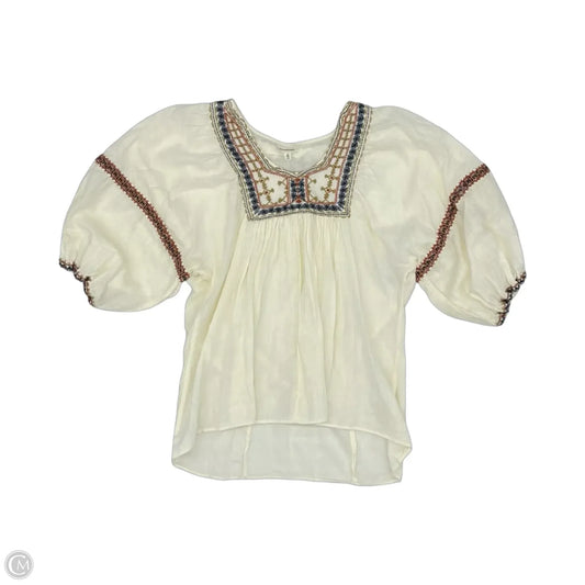 Blouse Short Sleeve By Max Studio In Cream, Size: M