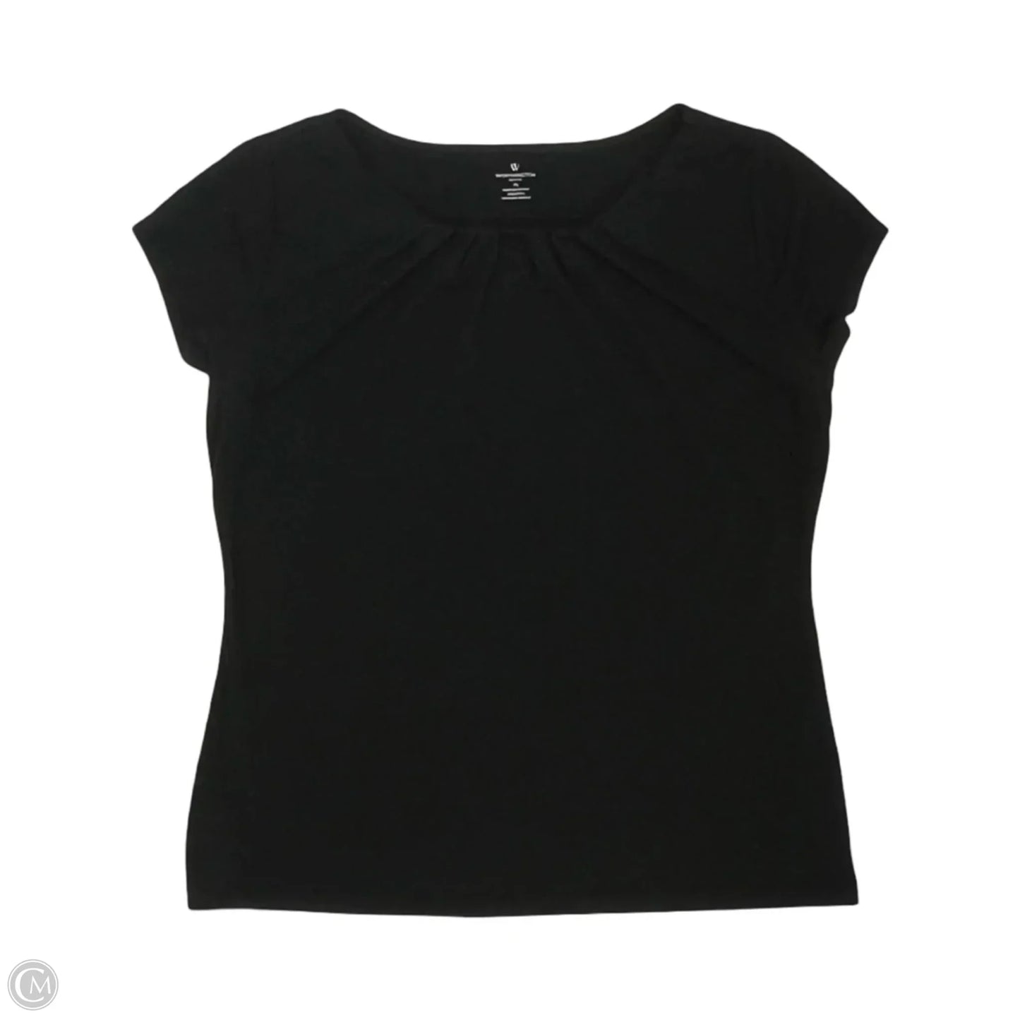 Blouse Short Sleeve By Worthington In Black, Size: Lp
