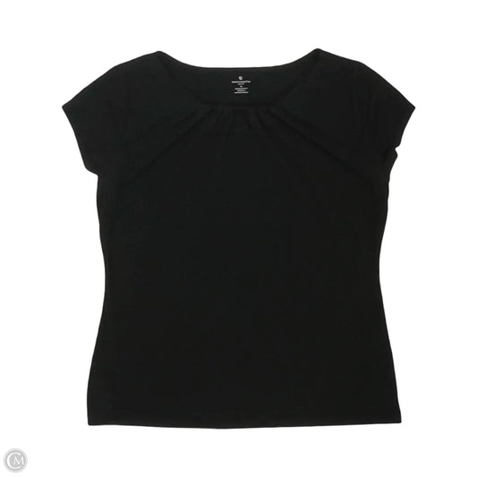Blouse Short Sleeve By Worthington In Black, Size: Lp