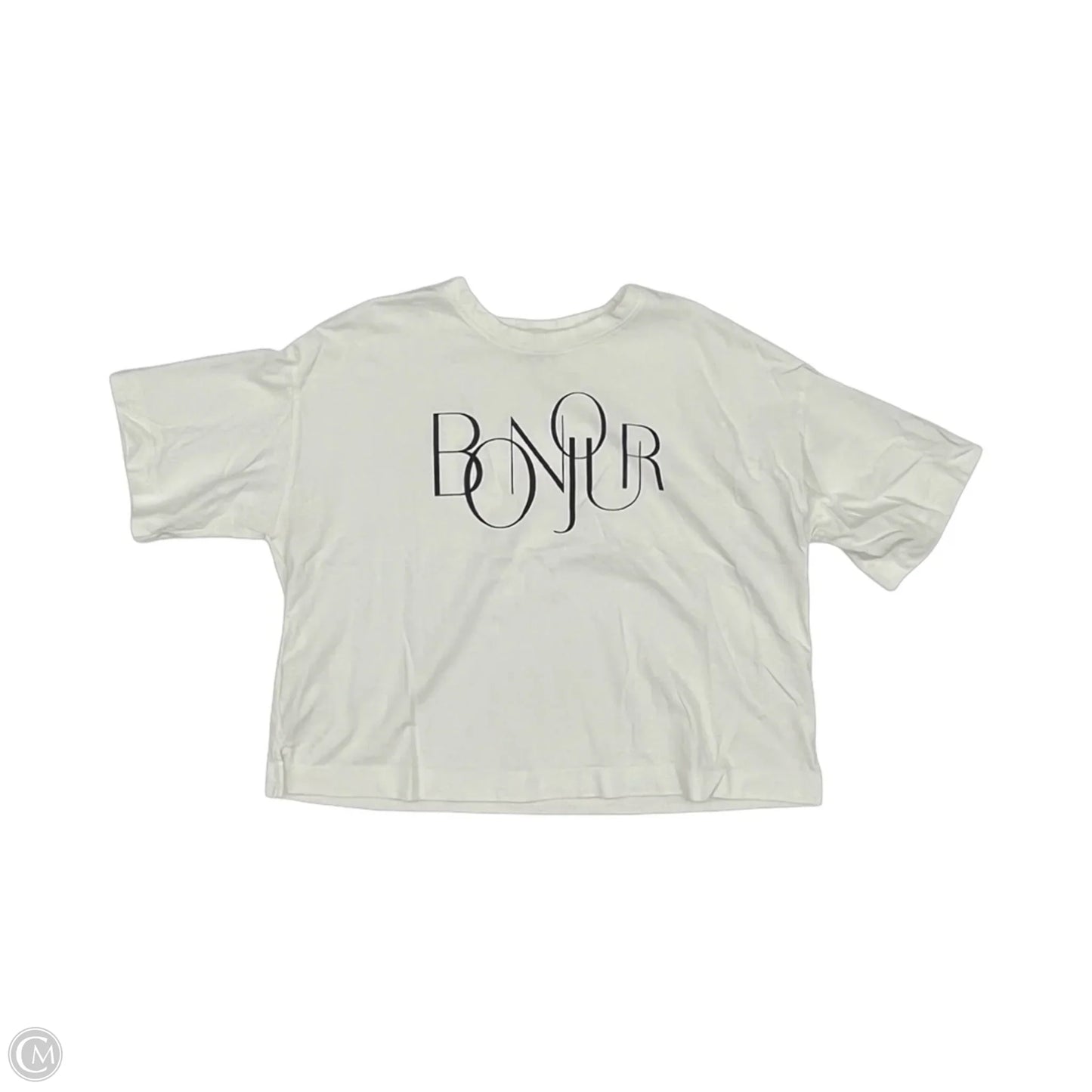 Top Short Sleeve By Loft In White, Size: L