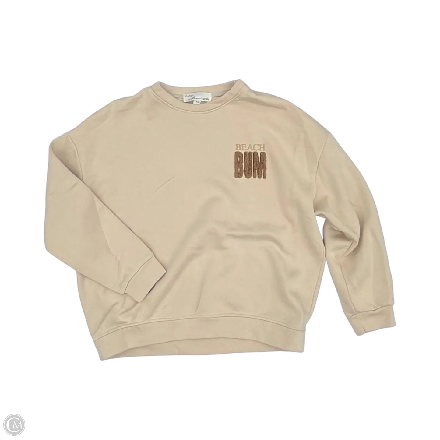 Sweatshirt Crewneck By Vintage Havana In Tan, Size: S
