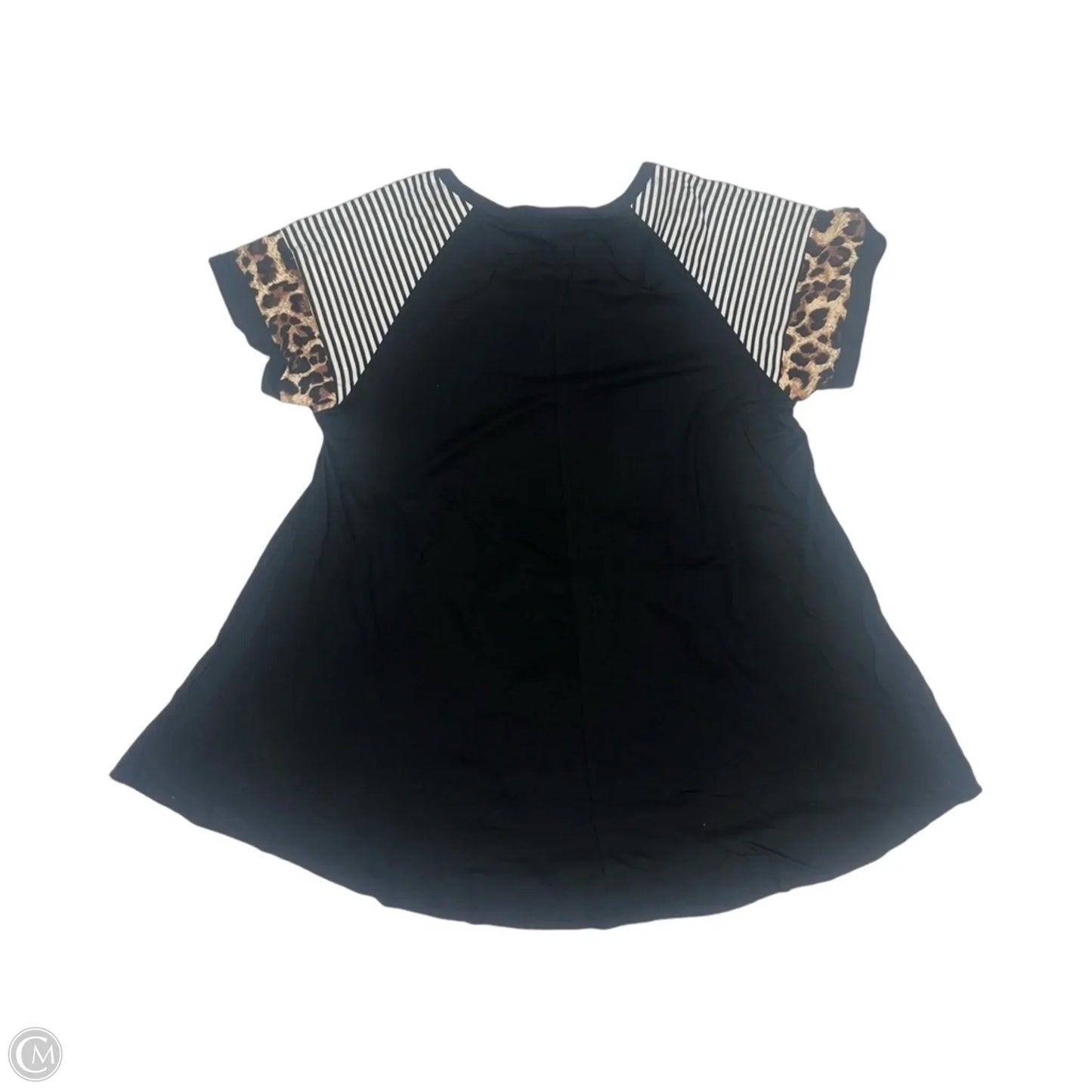 Top Short Sleeve By Clothes Mentor In Black & White, Size: L