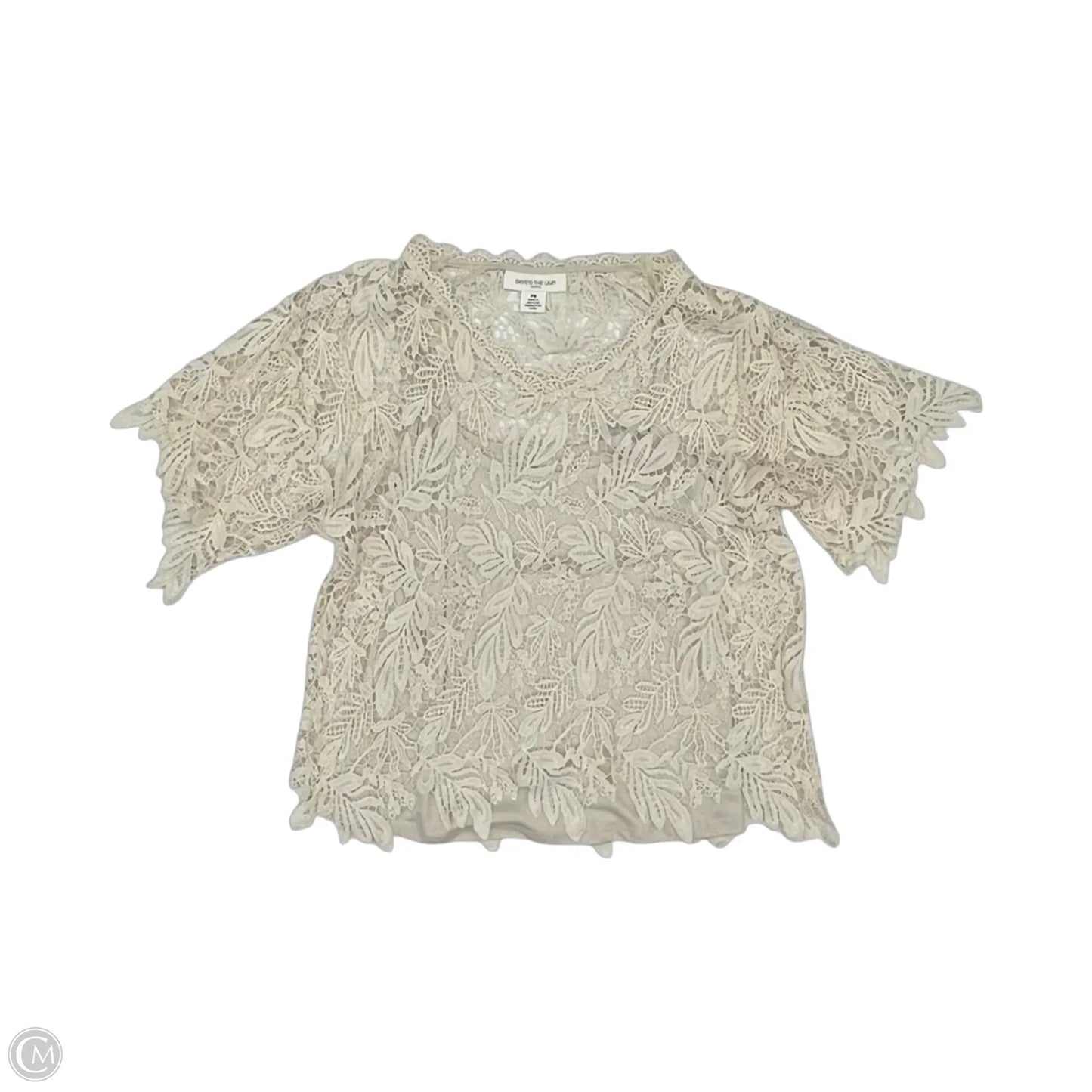 Blouse Short Sleeve By Skyes The Limit In Cream, Size: Sp