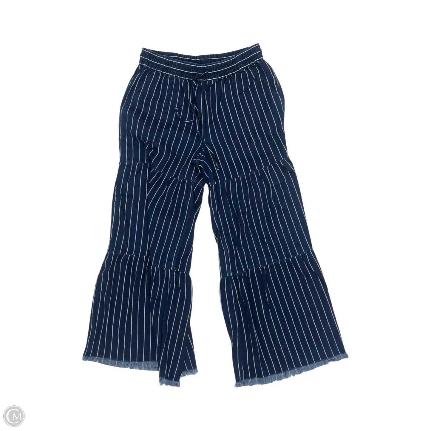 Pants Wide Leg By Clothes Mentor In Blue & White, Size: L