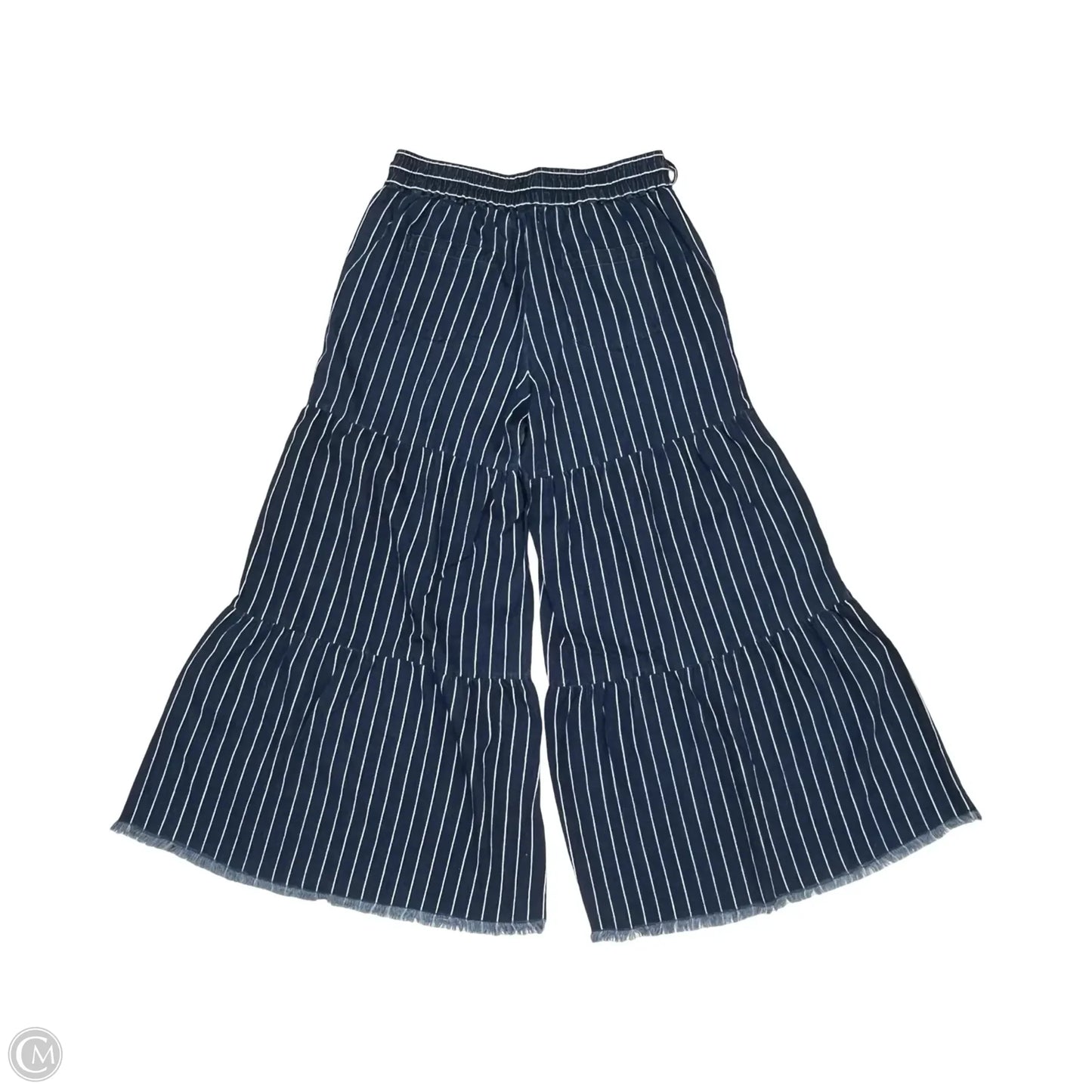 Pants Wide Leg By Clothes Mentor In Blue & White, Size: L