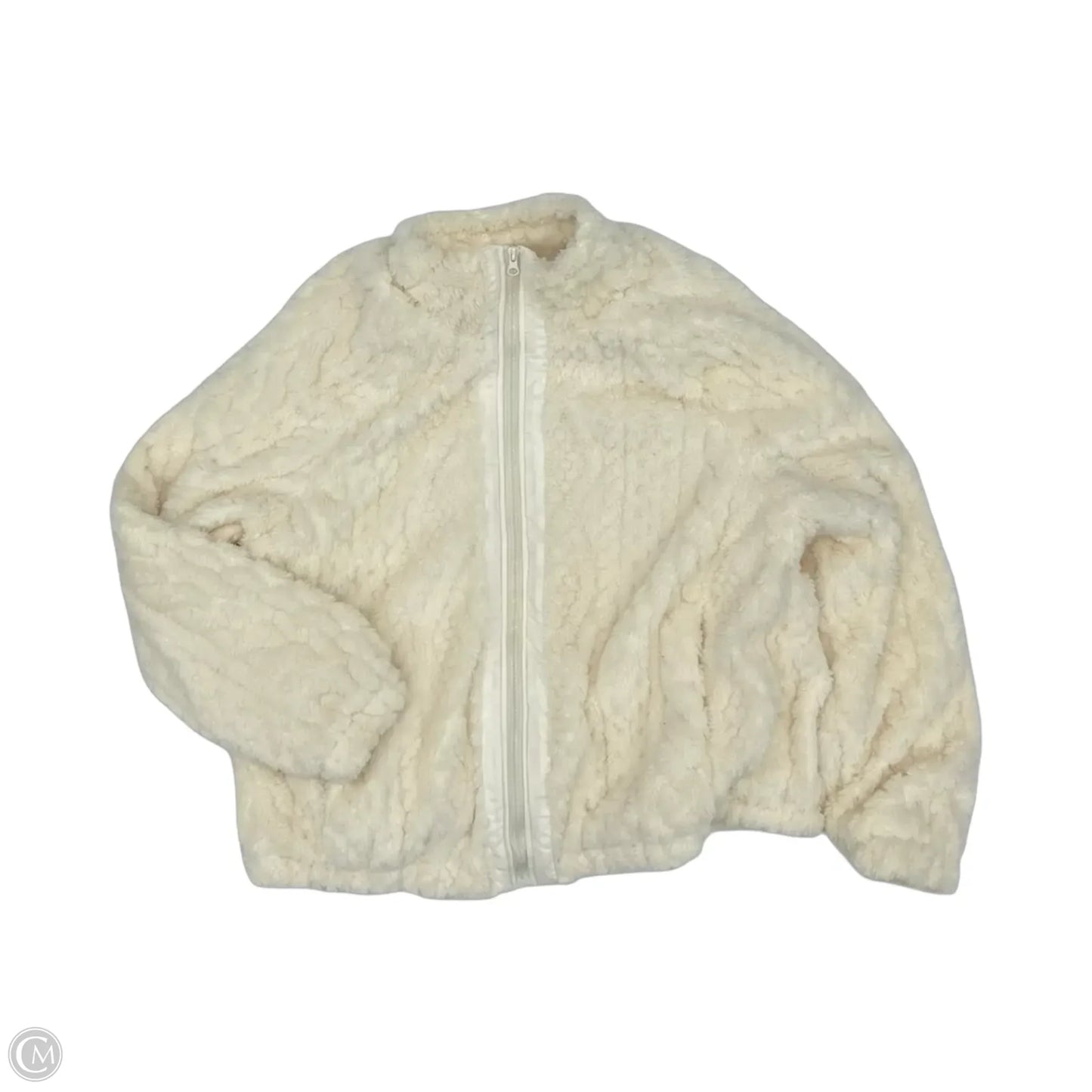 Jacket Faux Fur & Sherpa By Ultra Flirt In Cream, Size: 2x