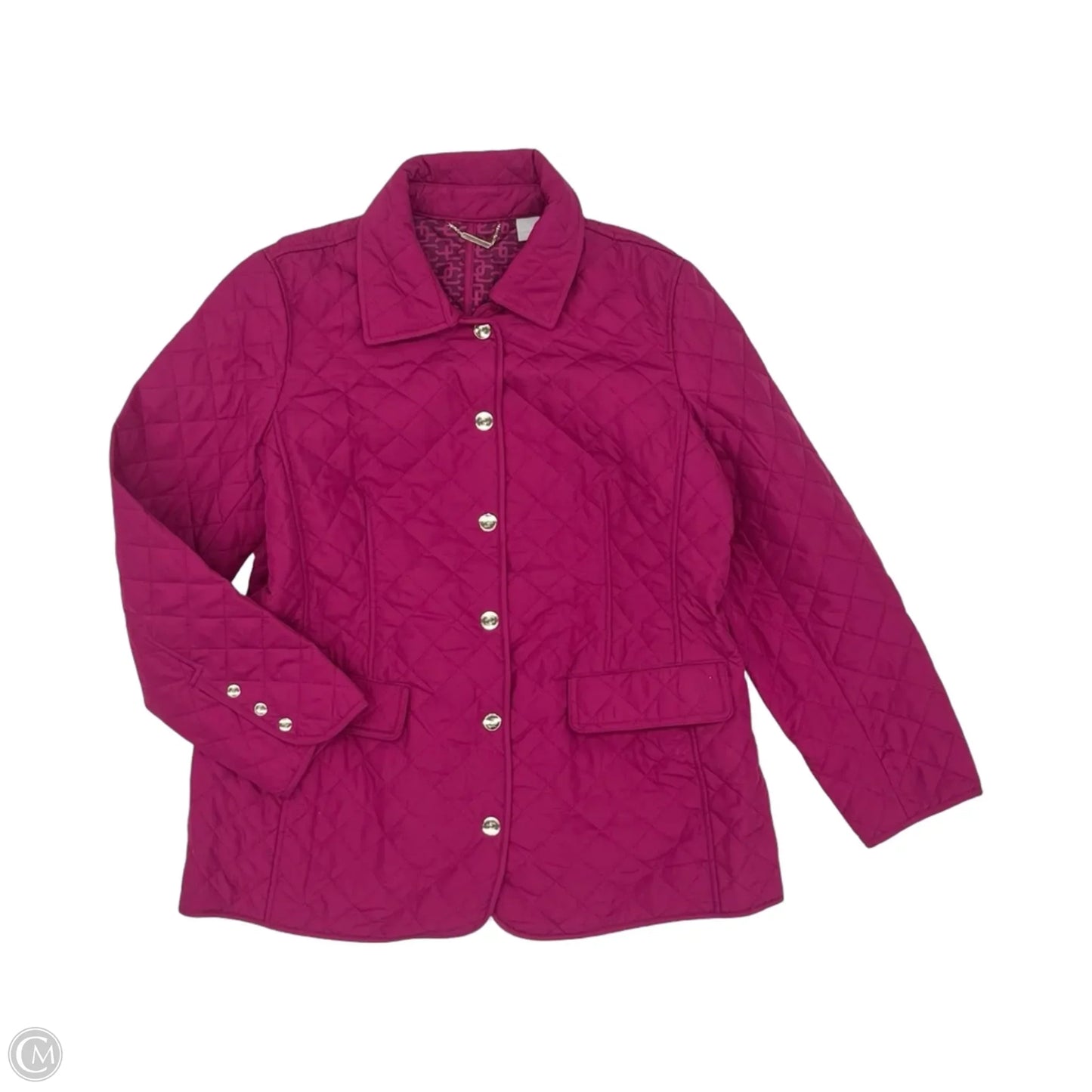Jacket Puffer & Quilted By Chicos In Pink, Size: L
