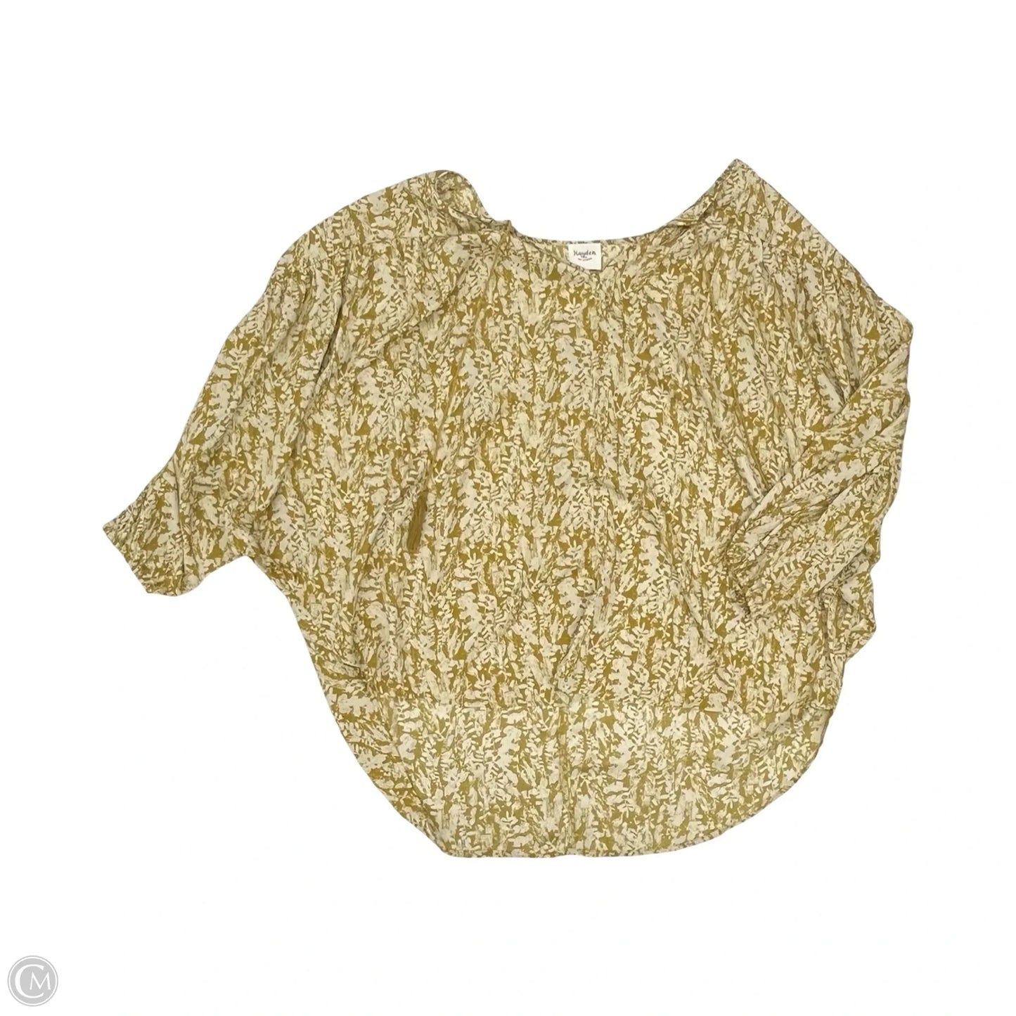 Blouse 3/4 Sleeve By Hayden La In Gold, Size: 2x