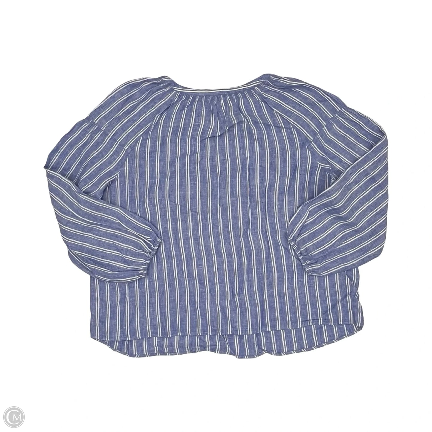 Blouse Long Sleeve By Talbots In Blue & White, Size: 2x