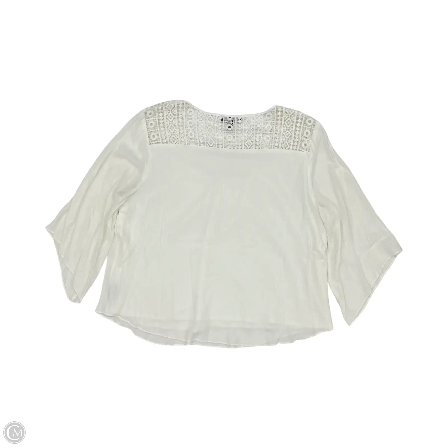 Blouse Long Sleeve By Agb In White, Size: 3x