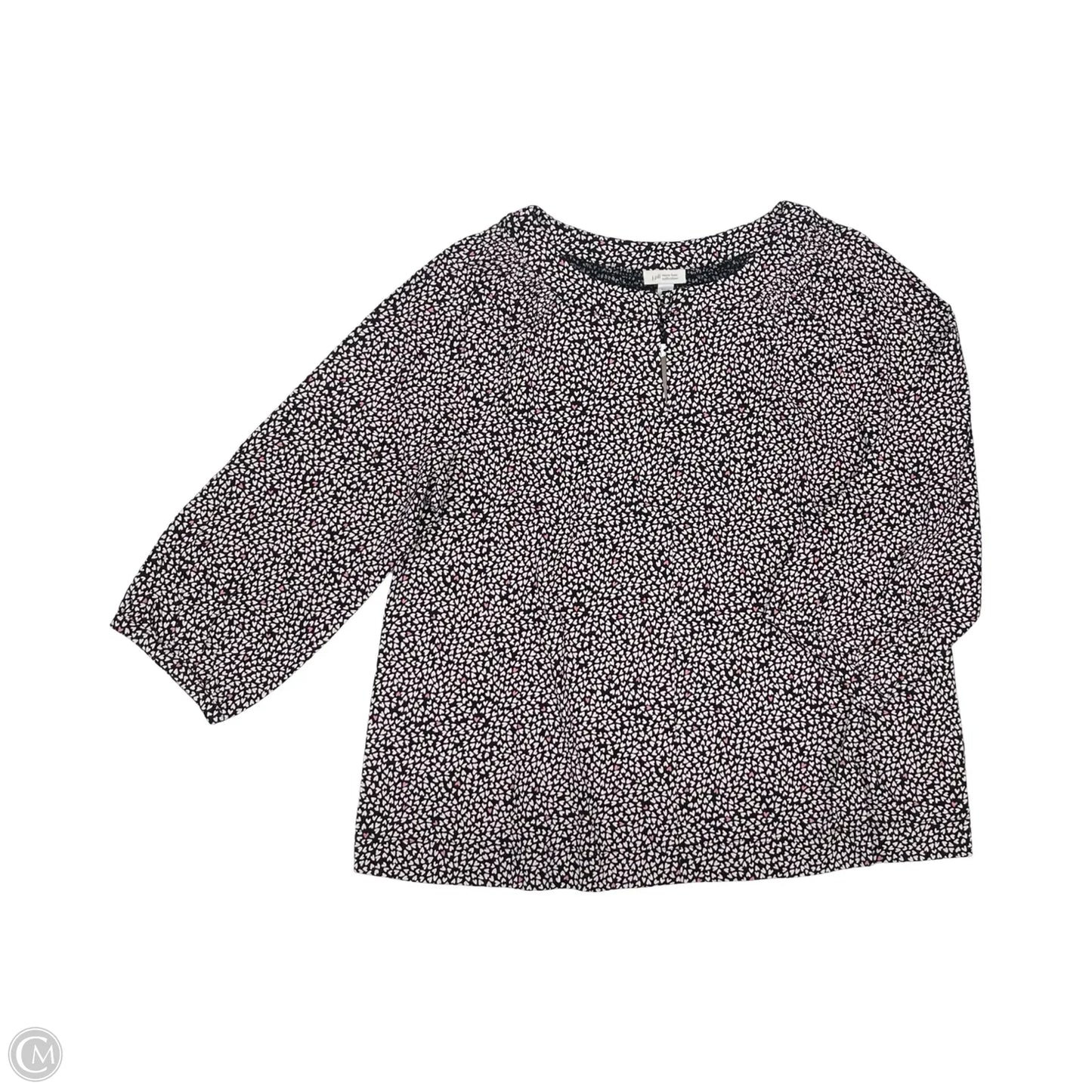 Blouse 3/4 Sleeve By J. Jill In Black & Pink, Size: L