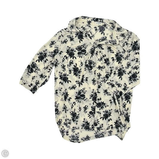 Blouse 3/4 Sleeve By Clothes Mentor In Black & Cream, Size: 2x
