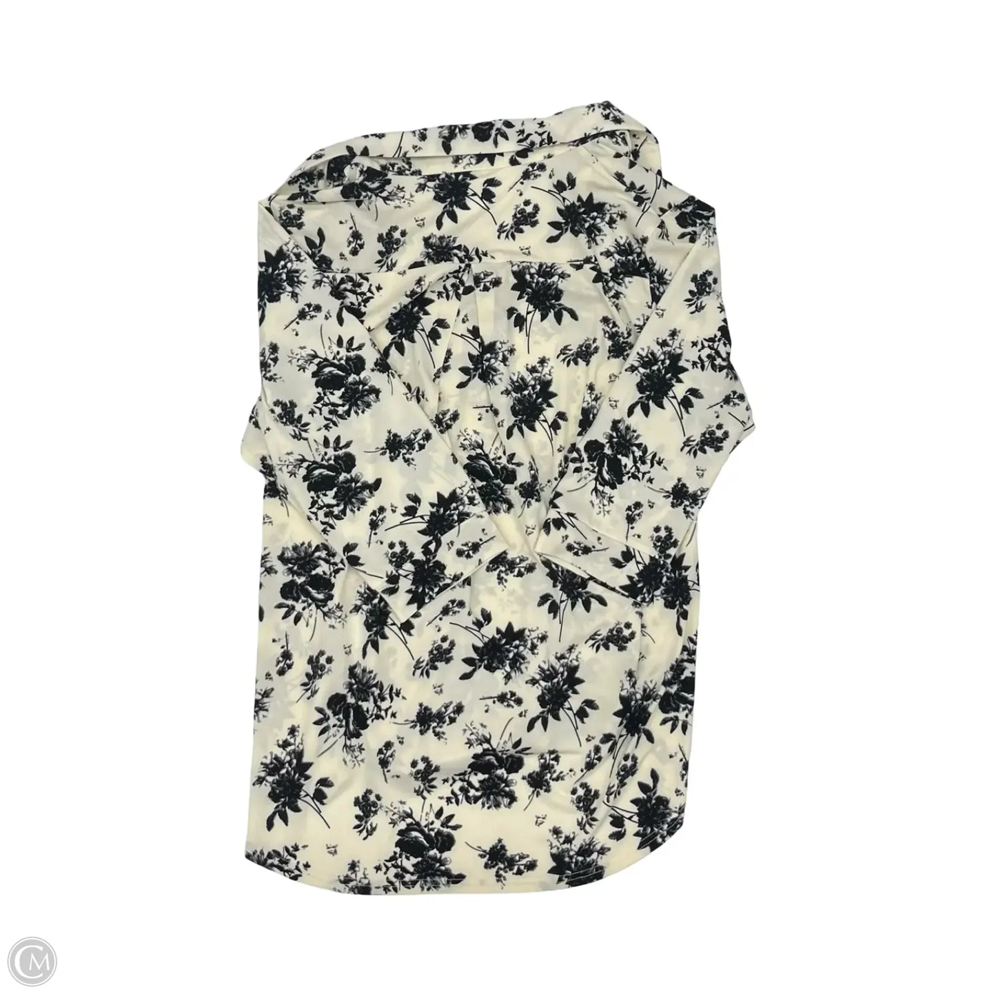 Blouse 3/4 Sleeve By Clothes Mentor In Black & Cream, Size: 2x